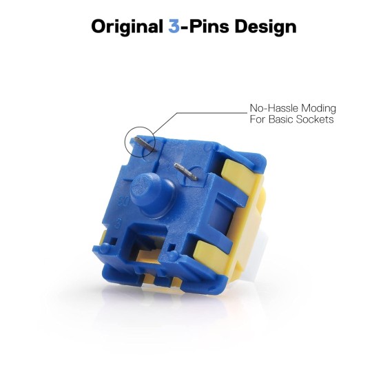 Redragon A113 Bullet-B Tactile Mechanical Switch – 3-Pin Plate Mounted Blue