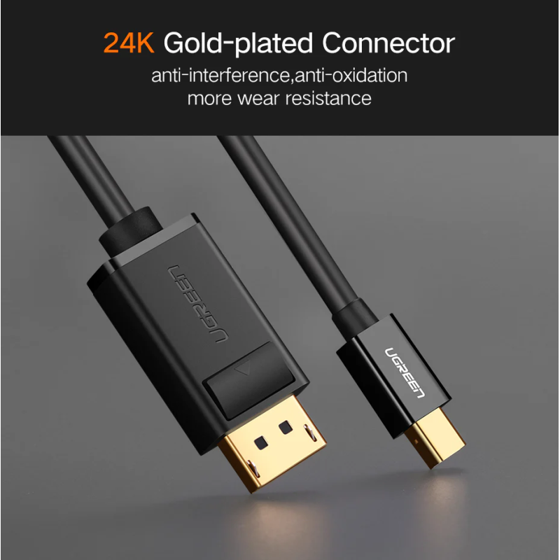 UGREEN Mini DP to DP Cable 1.5m (Black) - MD105 - 10477