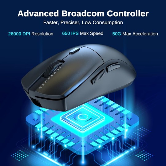 Redragon M815 Pro 3-Mode Wireless Gaming Mouse – High Precision & Ergonomic Design