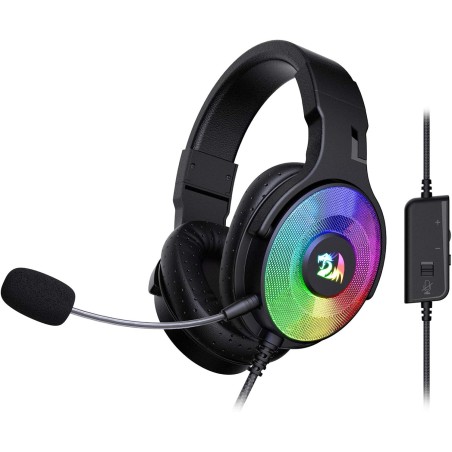 Redragon H350 Pandora RGB Wired Gaming Headset – Surround Sound & Noise-Cancelling Mic
