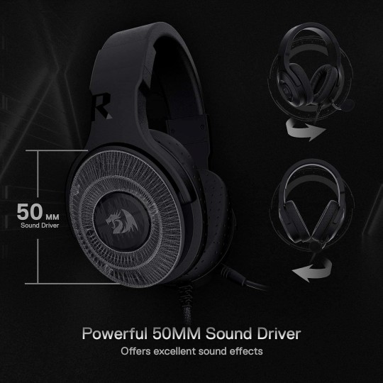 Redragon H350 Pandora RGB Wired Gaming Headset – Surround Sound & Noise-Cancelling Mic