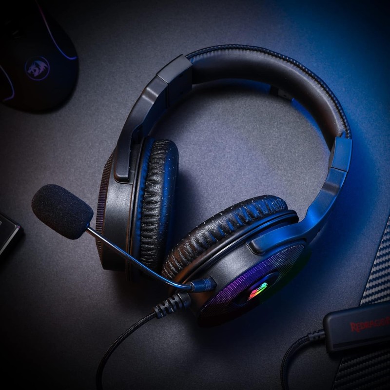 Redragon H350 Pandora RGB Wired Gaming Headset – Surround Sound & Noise-Cancelling Mic
