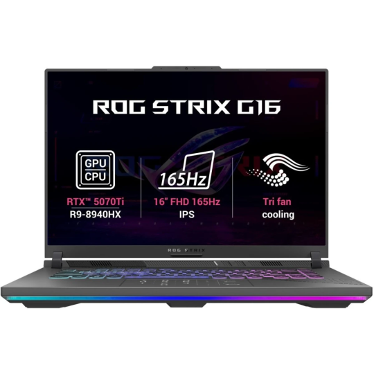 ASUS ROG Strix G16 (2025) Ryzen 9 8940HX RTX 5070 Ti 12GB DDR7 Gaming Laptop 16" 165Hz IPS - Eclipse Gray