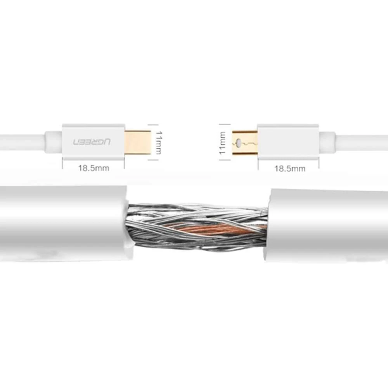 UGREEN Mini DP Male to Male Cable 2m (White) - MD111 - 10429