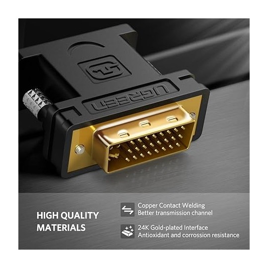 UGREEN DVI-I (24+5) Male to VGA Female Converter (Black) - 20122