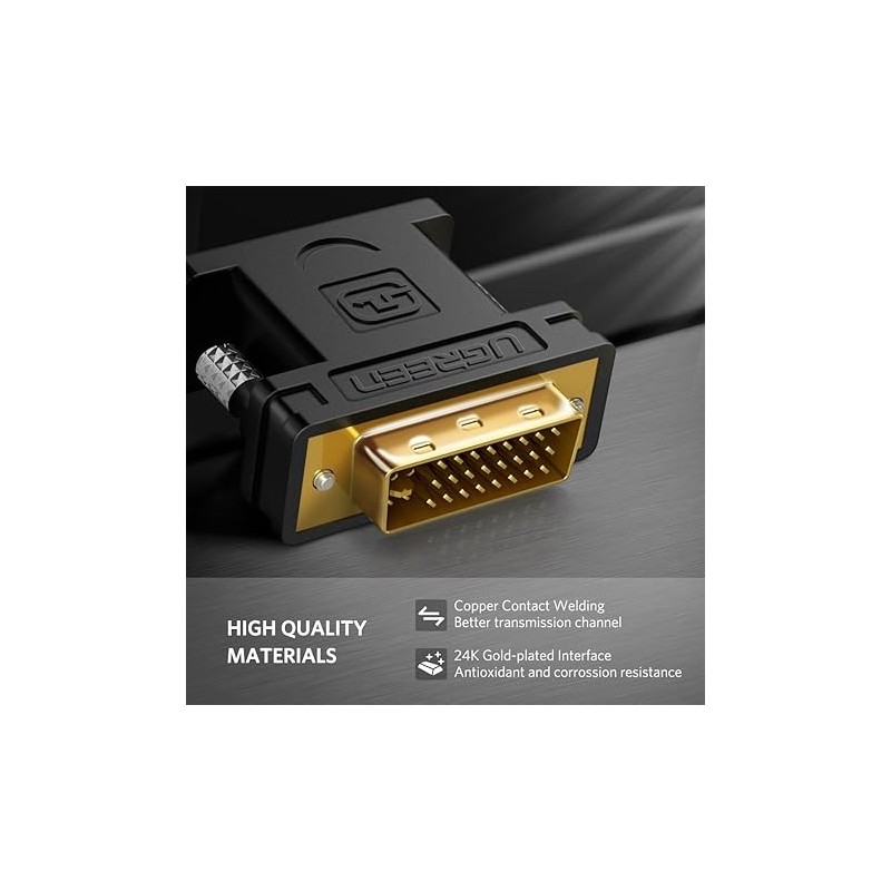 UGREEN DVI-I (24+5) Male to VGA Female Converter (Black) - 20122