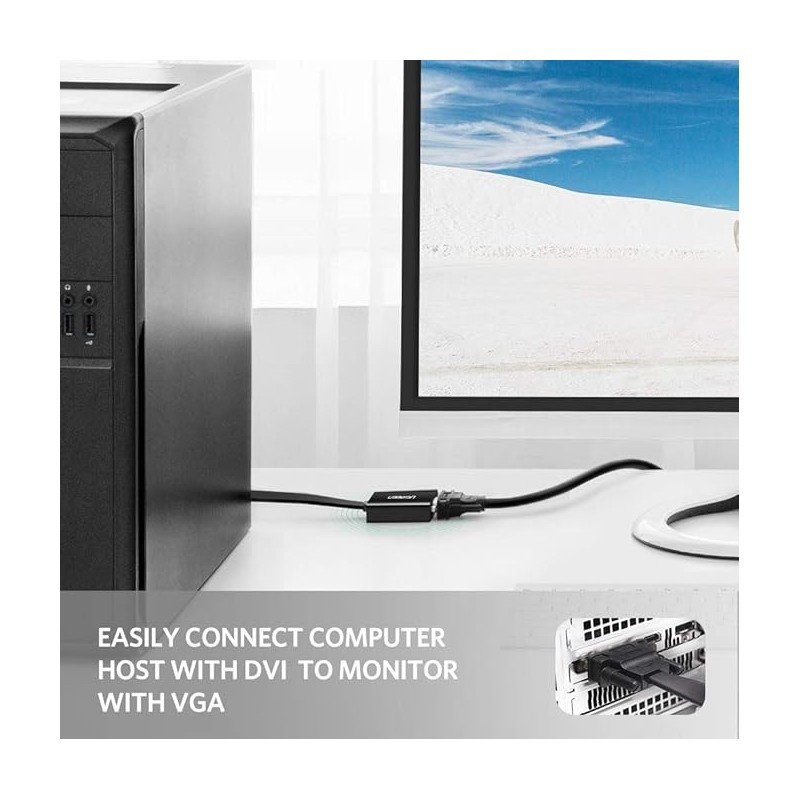 UGREEN DVI-D to VGA Active Converter Flat Cable - MM108 - 40259