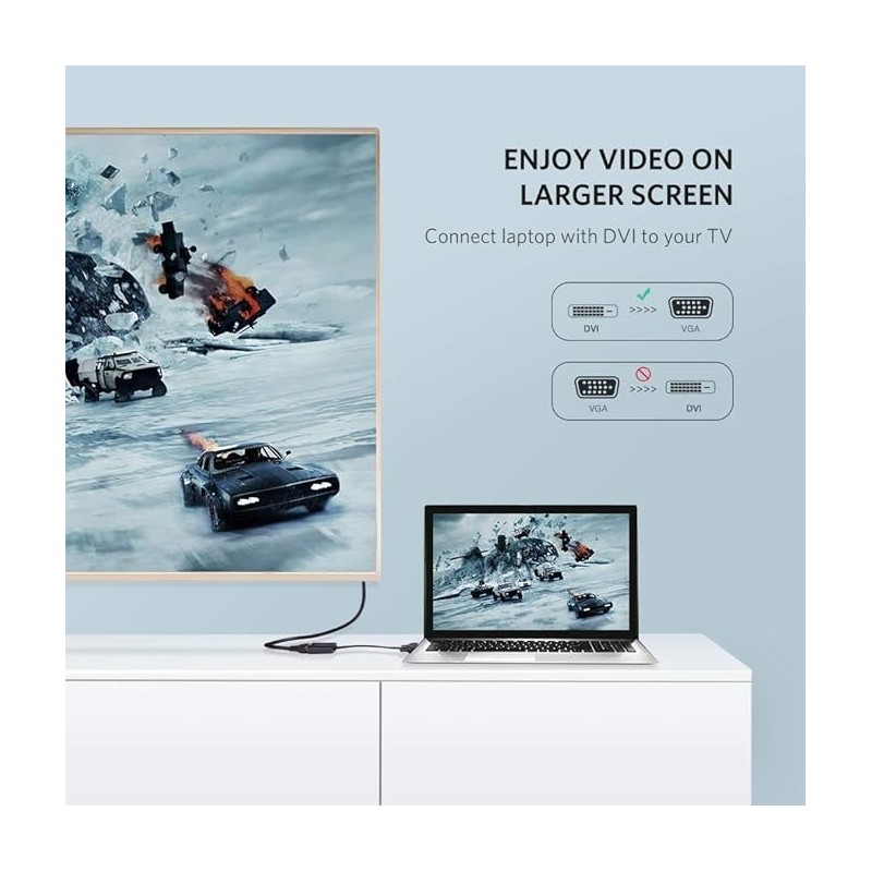 UGREEN DVI-D to VGA Active Converter Flat Cable - MM108 - 40259