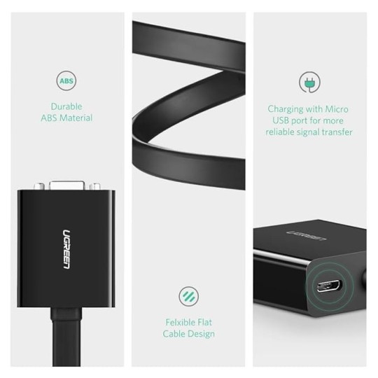 UGREEN DVI-D to VGA Active Converter Flat Cable - MM108 - 40259