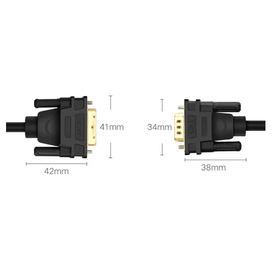 UGREEN DVI 24+1 to VGA Male to Male Cable 1.5m - MM118 - 30838