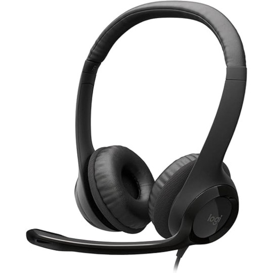 Logitech H390 Wired Headset w/ Noise-Cancelling Microphone USB In-Line Controls PC/Mac/Laptop - Black