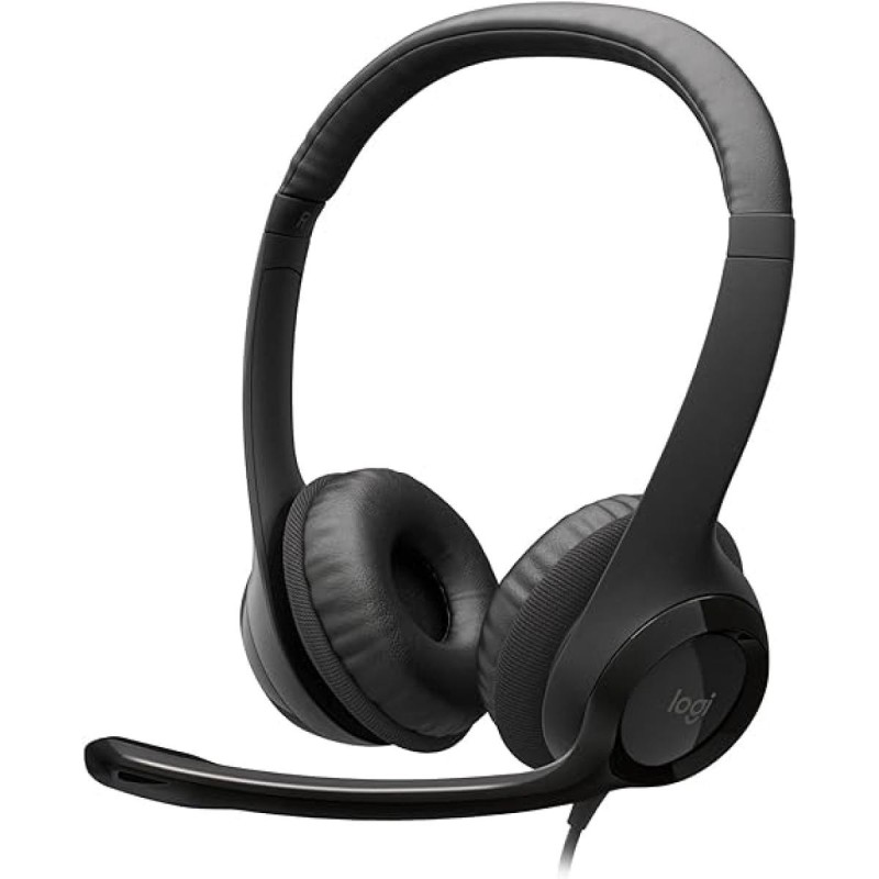 Logitech H390 Wired Headset w/ Noise-Cancelling Microphone USB In-Line Controls PC/Mac/Laptop - Black