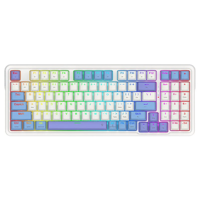 Redragon Gloria Pro K664WBP RGB Wireless & Wired Mechanical Gaming Keyboard – White