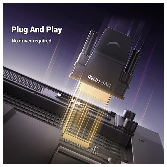 UGREEN DVI-D 24+1 Male to HDMI Female Adapter (Black) - 20124