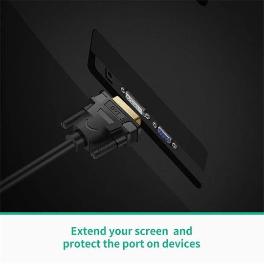 UGREEN DVI-D 24+1 Male to HDMI Female Adapter Cable 22cm (Black) - 20118