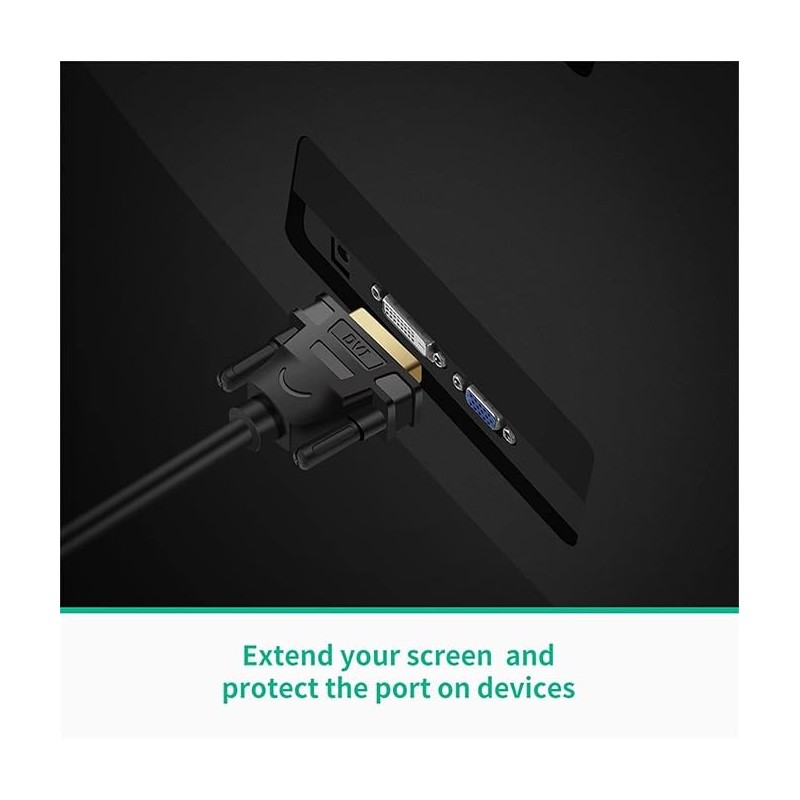 UGREEN DVI-D 24+1 Male to HDMI Female Adapter Cable 22cm (Black) - 20118