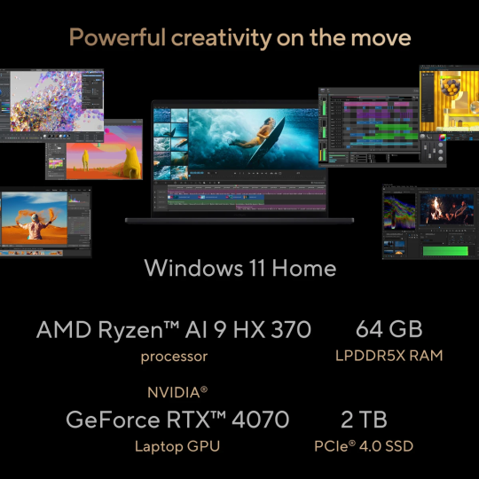 ASUS ProArt P16 (2025) | AMD Ryzen AI 9 HX 370 | RTX 5070 8GB DDR6 | 16” 4K OLED Touch Laptop – Studio & Military Grade