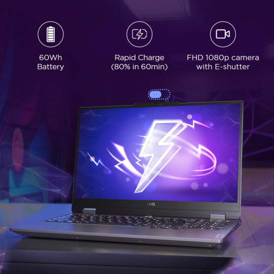 Lenovo LOQ Gaming Laptop (2025) Luna Grey | Intel Core i7-13650HX | RTX 5060 8GB DDR7 | 15.6” IPS 144Hz Display + AI Engine