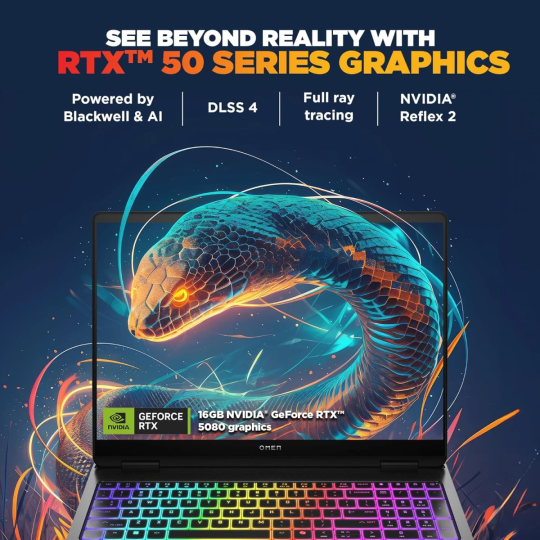 HP OMEN MAX 16 (2025) Gaming Laptop – Intel Core Ultra 9 Gen 2 275HX, RTX 5080 16GB, 16″ 2.5K 240Hz IPS, Shadow Black