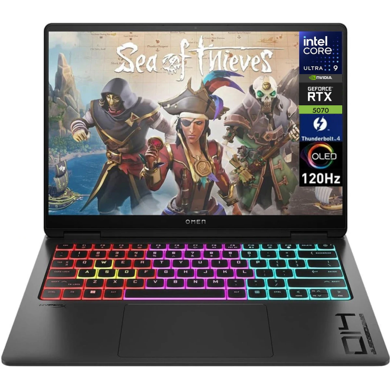 HP OMEN Transcend 14 (2025) Gaming Laptop – Intel Core Ultra 9 285H, RTX 5070 8GB, 3K OLED 120Hz, 16-Core, Shadow Black