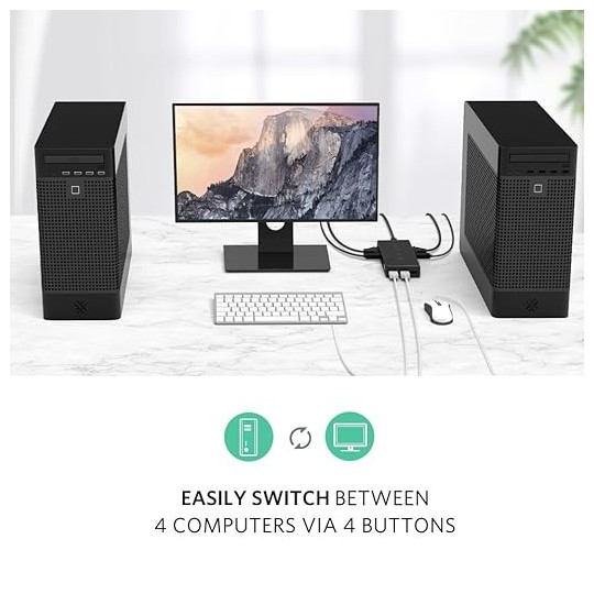 UGREEN 4-Port USB KVM Switch Box  - CM154 - 50280