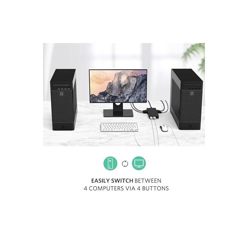 UGREEN 4-Port USB KVM Switch Box  - CM154 - 50280