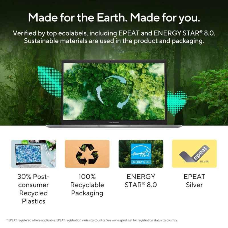 ASUS Vivobook 15 (2025) Intel Core 5 10-Core | Fast Charge | Military-Grade | Better Sound Laptop – Cool Silver