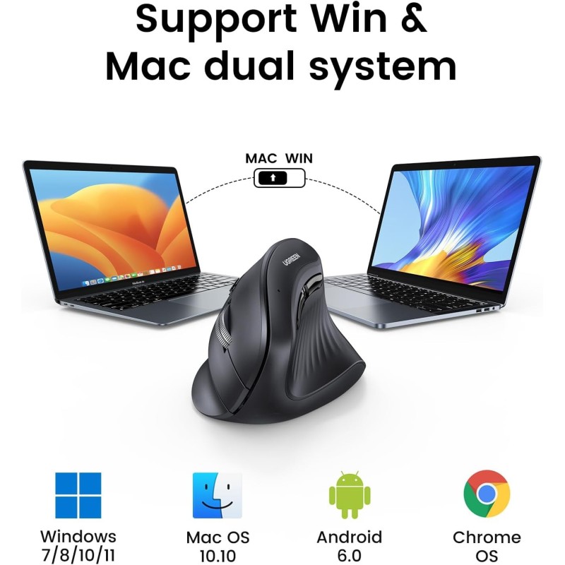 UGREEN Vertical Mouse Wireless Ergonomic Mouse - MU008 - 25444 - 45759