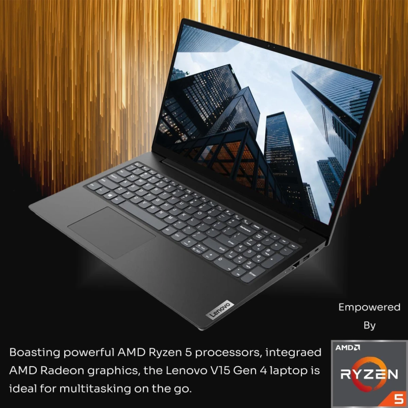 Lenovo V15 G4 (2024) NEW 7Gen AMD Ryzen 5 4-Cores Budget-Friendly Business Class w/ 2 Years Warranty , Black