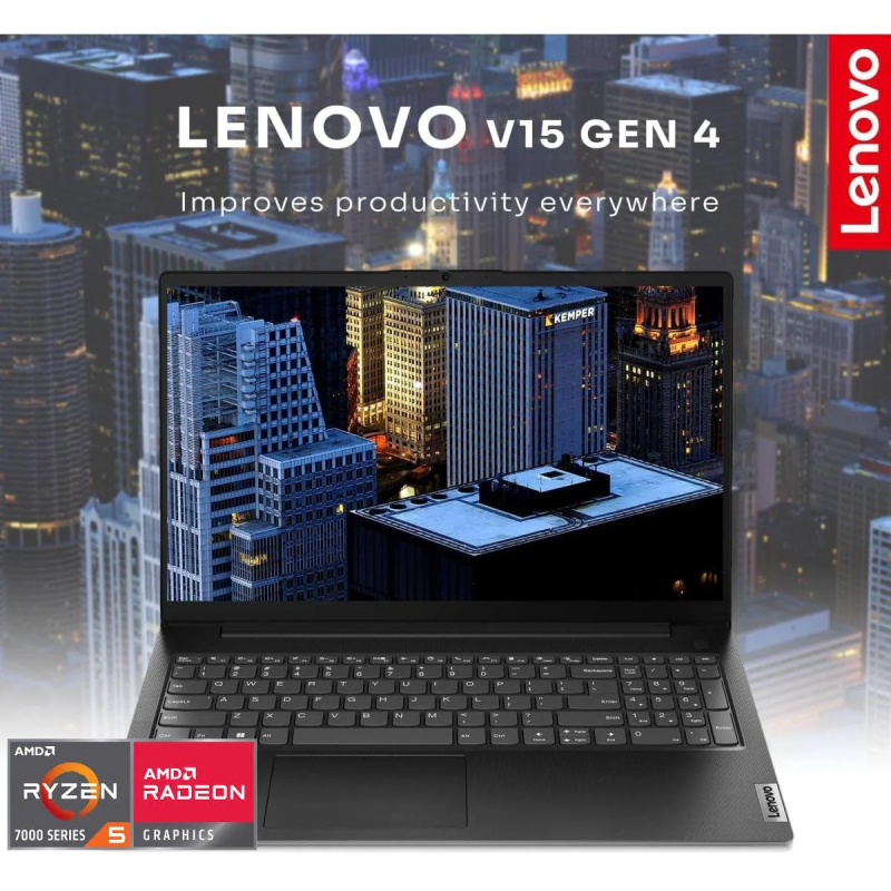 Lenovo V15 G4 (2024) NEW 7Gen AMD Ryzen 5 4-Cores Budget-Friendly Business Class w/ 2 Years Warranty , Black