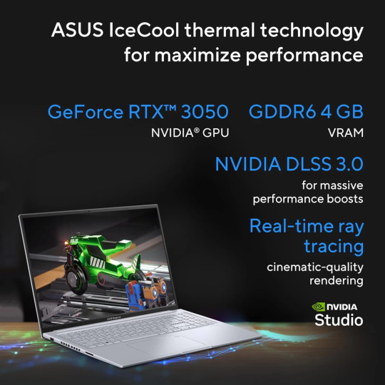 ASUS Vivobook 16X 2023 Laptop | Intel Core i7-13620H 13th Gen | RTX 3050 4GB | 16” 144Hz IPS Display | Cool Silver