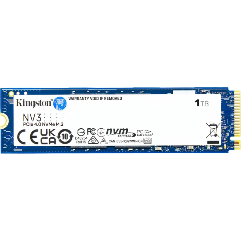 Kingston NV3 1TB M.2 2280 NVMe PCIe Gen 4x4 Internal SSD Up to 6000 MB/s