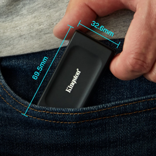 Kingston XS1000 2TB High Performance Pocket-Sized External SSD USB C w/ USB-C to USB-A Cable