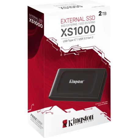 Kingston XS1000 2TB High Performance Pocket-Sized External SSD USB C w/ USB-C to USB-A Cable